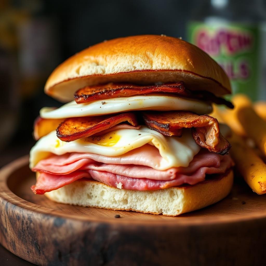 Sándwich Media Noche en pan de huevo suave